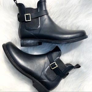 Short Ankle Rainboot with Gold Buckle
